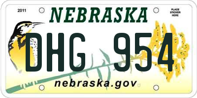 NE license plate DHG954
