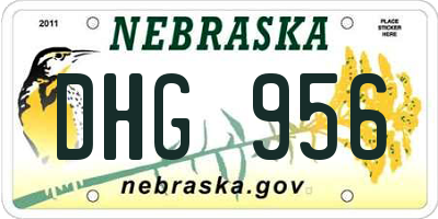 NE license plate DHG956