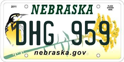 NE license plate DHG959