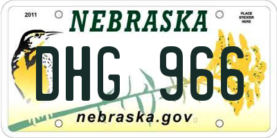 NE license plate DHG966