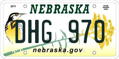 NE license plate DHG970