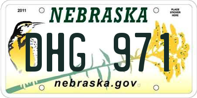 NE license plate DHG971
