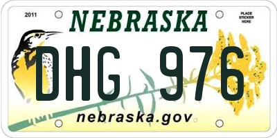 NE license plate DHG976