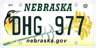 NE license plate DHG977