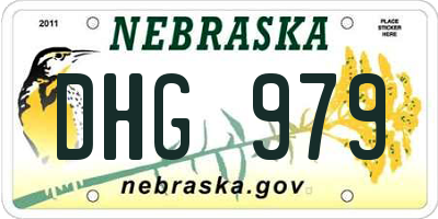 NE license plate DHG979