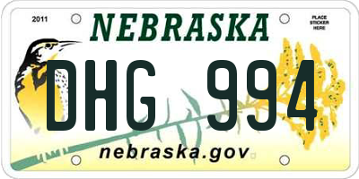 NE license plate DHG994
