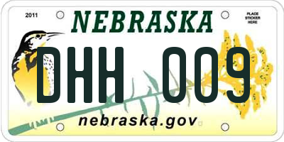 NE license plate DHH009