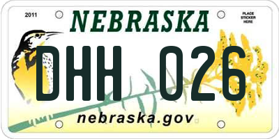 NE license plate DHH026