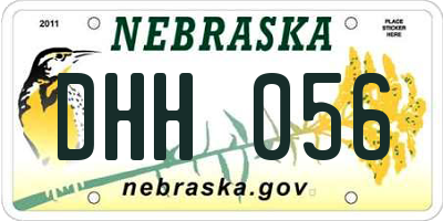 NE license plate DHH056