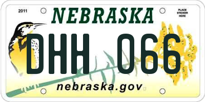 NE license plate DHH066