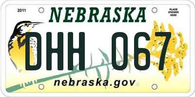 NE license plate DHH067