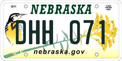 NE license plate DHH071