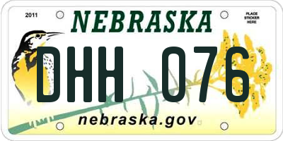 NE license plate DHH076