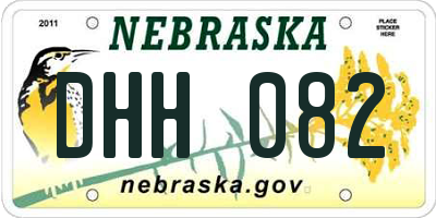 NE license plate DHH082