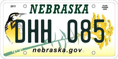 NE license plate DHH085