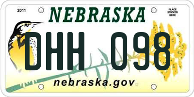 NE license plate DHH098
