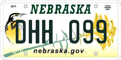 NE license plate DHH099