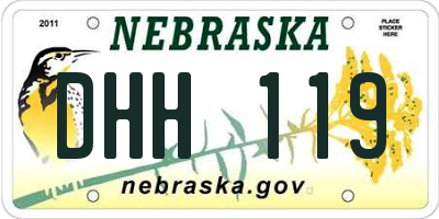 NE license plate DHH119