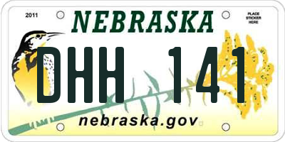 NE license plate DHH141