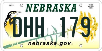 NE license plate DHH179