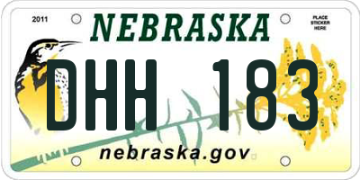 NE license plate DHH183