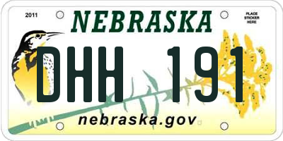 NE license plate DHH191