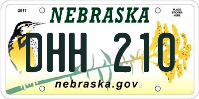 NE license plate DHH210