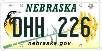 NE license plate DHH226