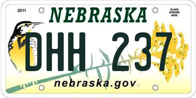 NE license plate DHH237