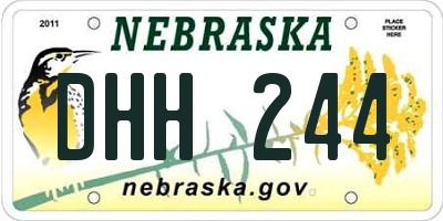 NE license plate DHH244