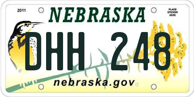 NE license plate DHH248