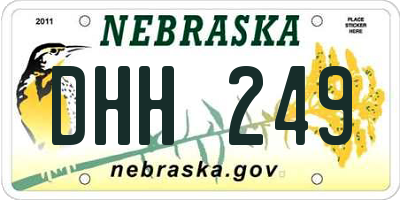 NE license plate DHH249