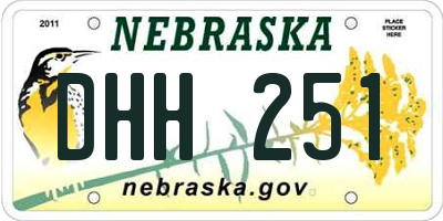 NE license plate DHH251