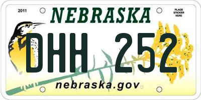 NE license plate DHH252