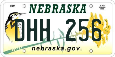 NE license plate DHH256