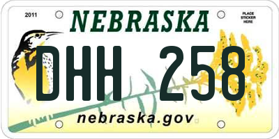 NE license plate DHH258