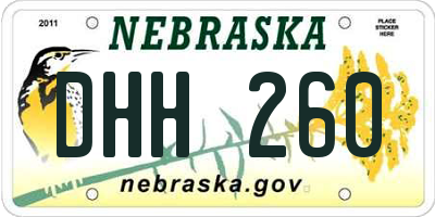 NE license plate DHH260