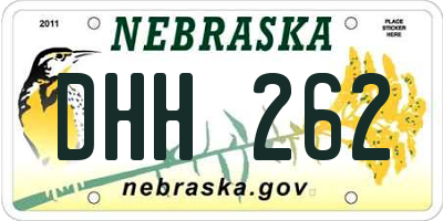 NE license plate DHH262