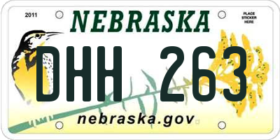 NE license plate DHH263