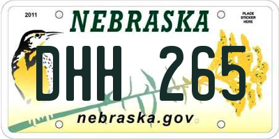 NE license plate DHH265