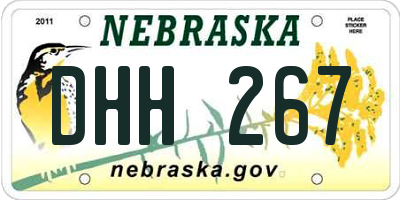 NE license plate DHH267
