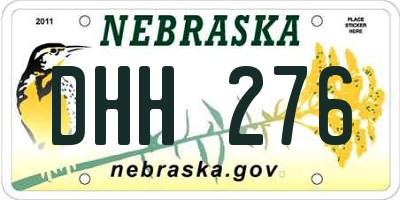 NE license plate DHH276