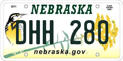 NE license plate DHH280