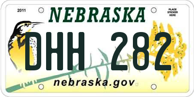 NE license plate DHH282