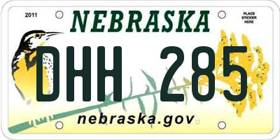 NE license plate DHH285