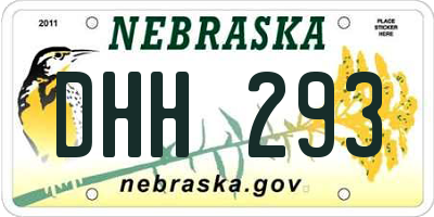 NE license plate DHH293