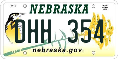NE license plate DHH354