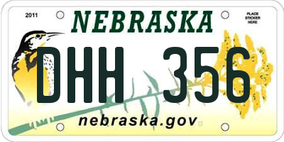 NE license plate DHH356