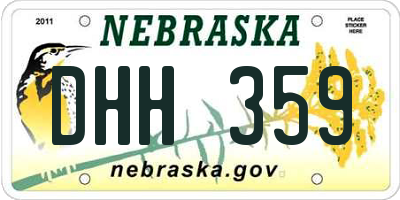 NE license plate DHH359