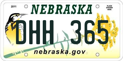NE license plate DHH365